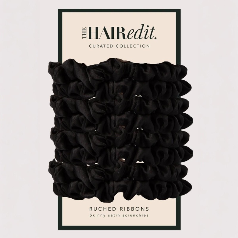 THE HAIR edit — Ruched Ribbon Black 8 pack