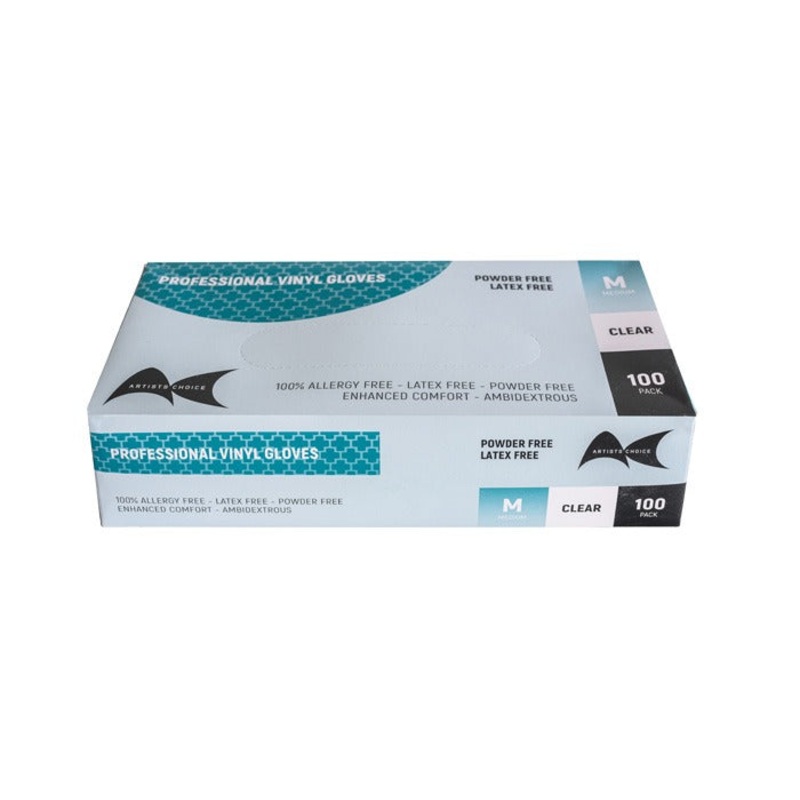 Artist Choice Vinyl Gloves Powder Free – Medium