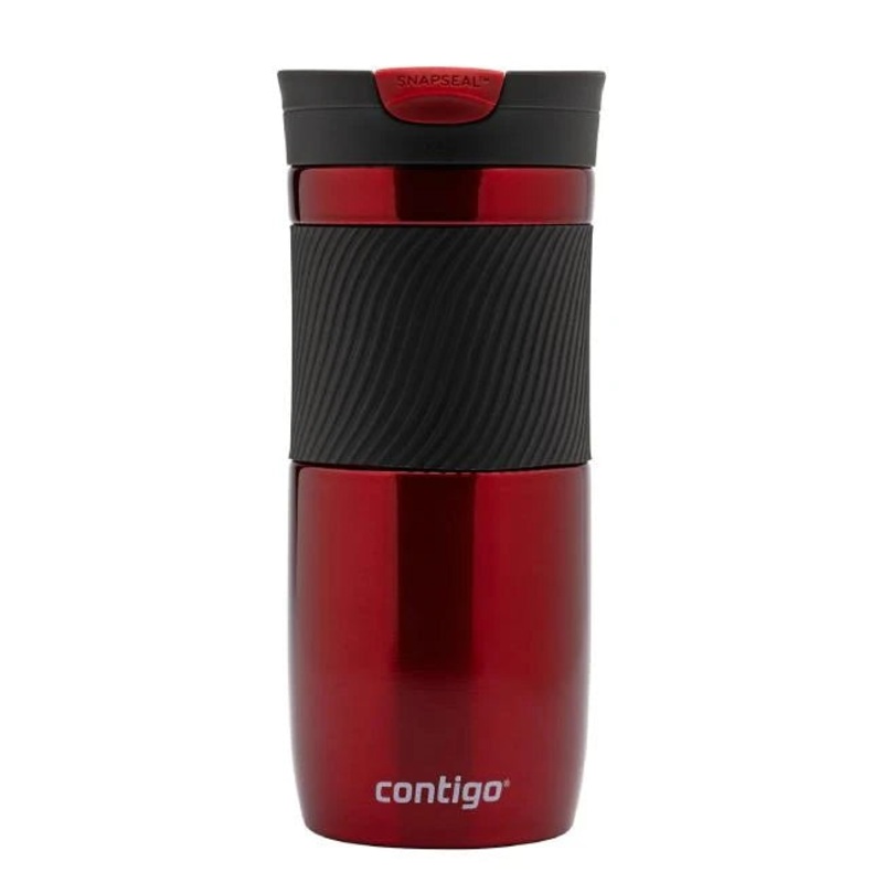 Contigo Snapseal Byron Vacuum Insulated Stainless Steel Travel Mug 470 ml, Red