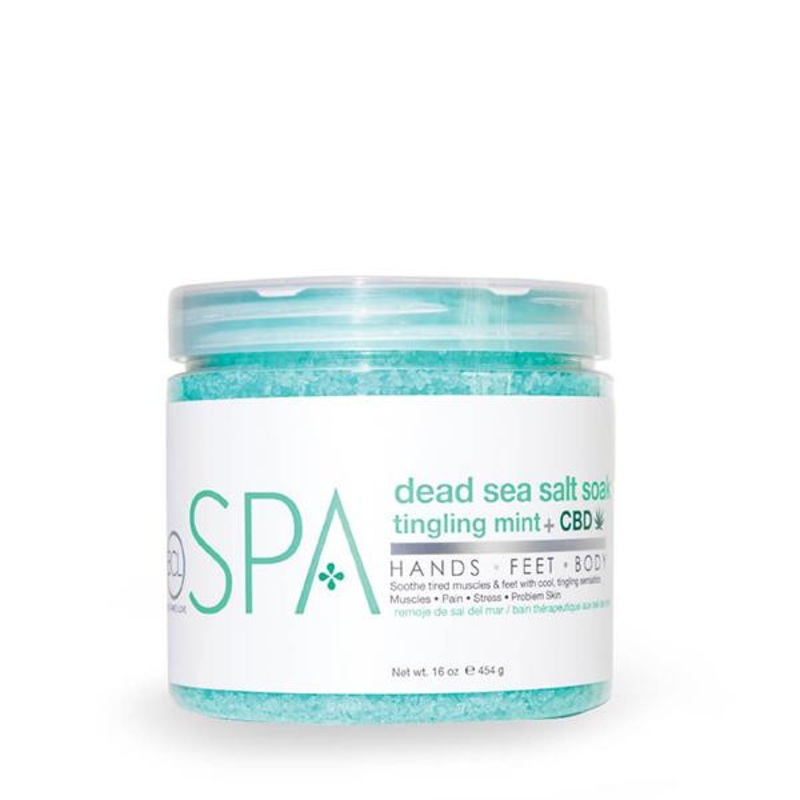 BCL — Dead sea salt soak Tingling Mint + CBD 16 oz