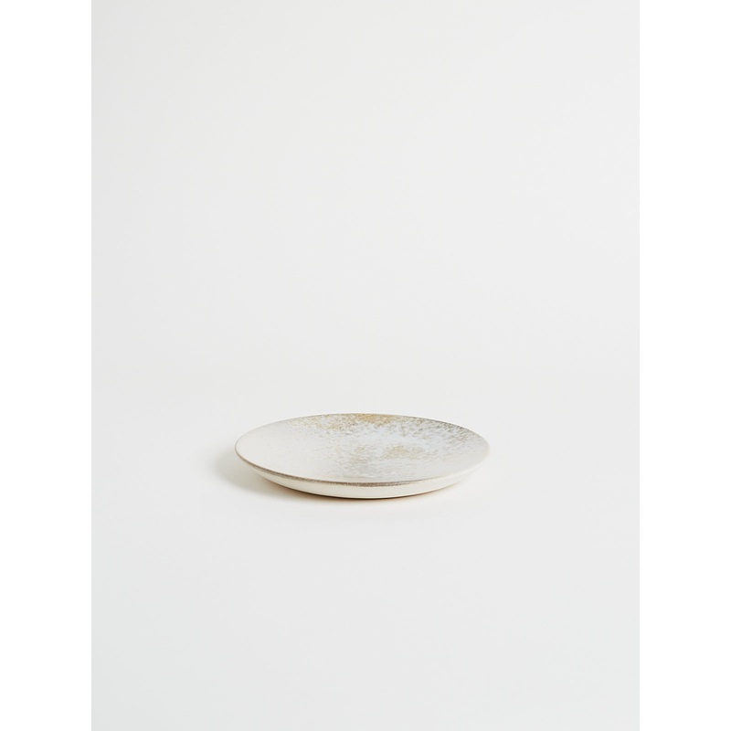 Small Flat Plate Shape #3 in White and Brown