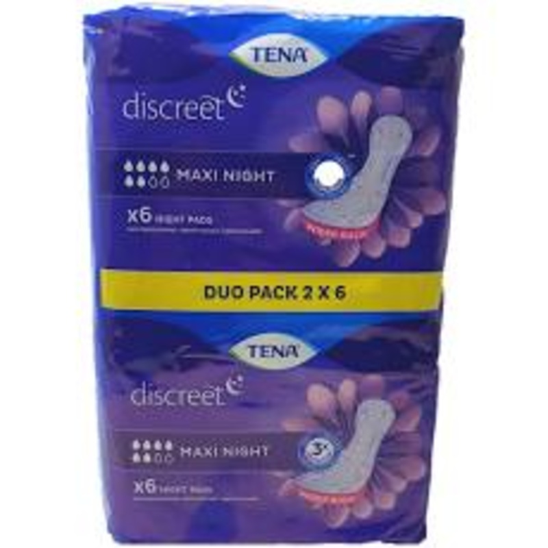 TENA discreet – Maxi Night – DUO pack (2 x 6)