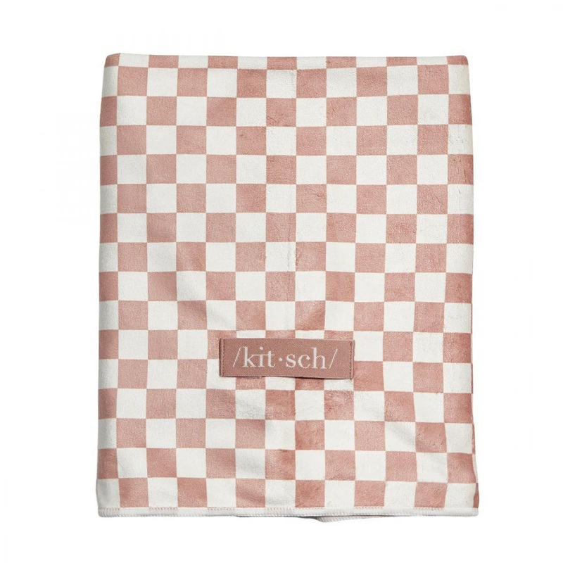 Kitsch — XL Hair Towel – Terracotta Checker