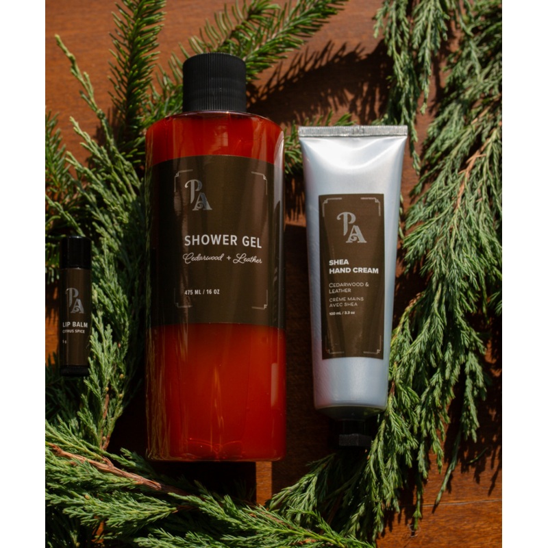 Men’s Shower Time Essentials – Cedarwood & Leather