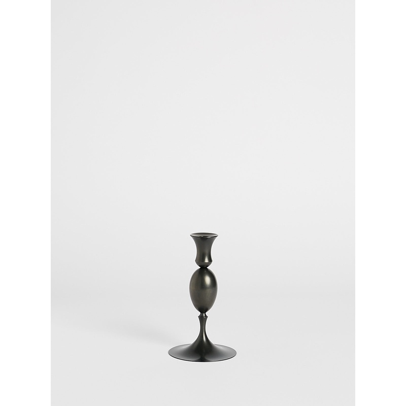 0203 Biedermeier Ted Muehling Candlesticks in Oxidised Bronze