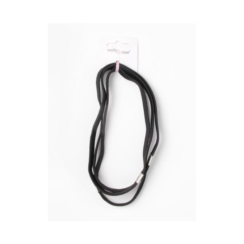 Molly & Rose Item 7682 Elastic bandeau – Black – 1cm thick – Card of 3