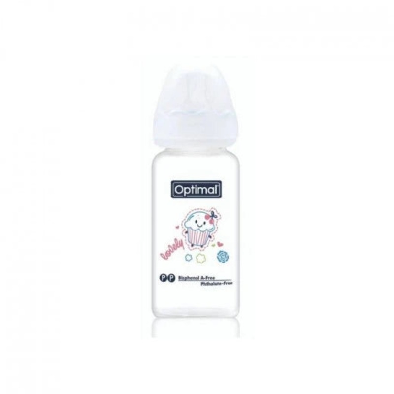 Optimal Glass Feeding Bottle Colored 160Ml Blue ‘Pink ‘White
