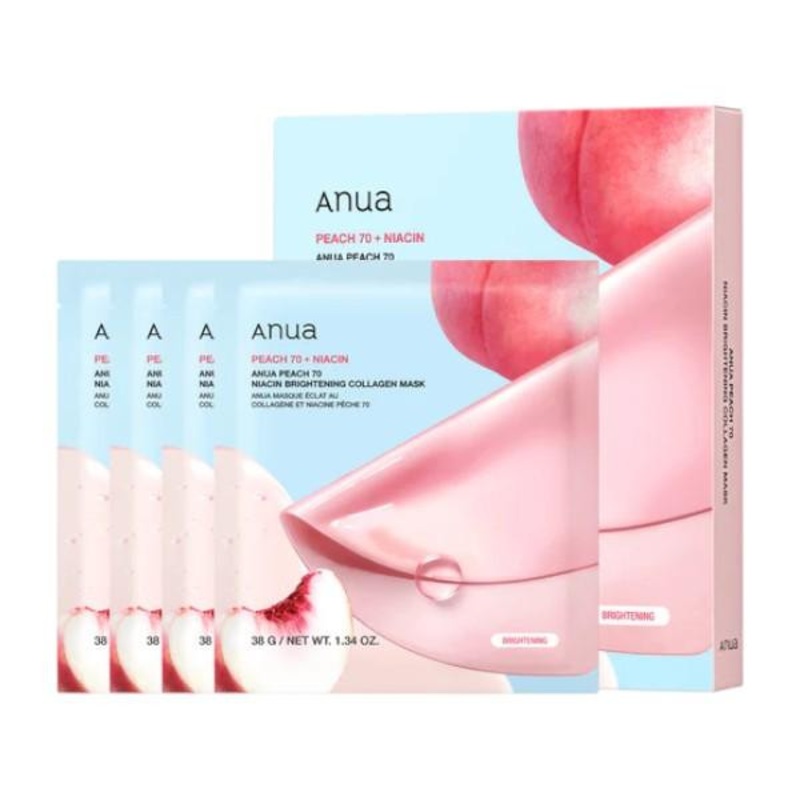 Anua — Peach 70 Niacin Brightening Collagen Mask – 4 units