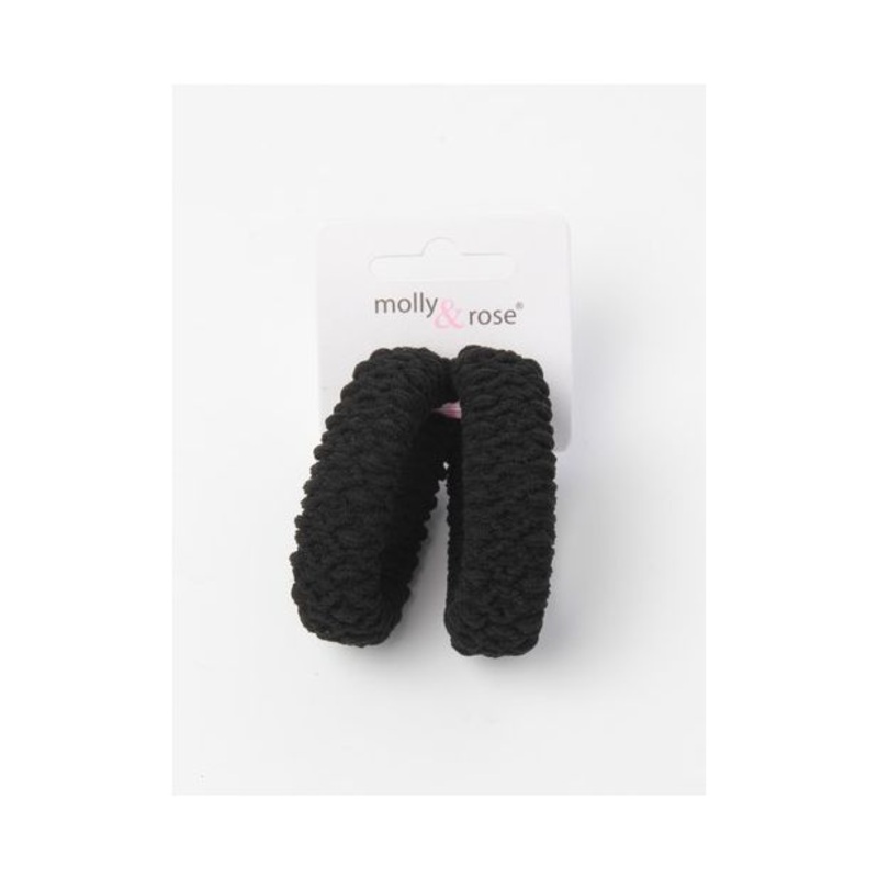 Molly & Rose Item 7569 Knit donut – Black – 1.7cm thick – Card of 2