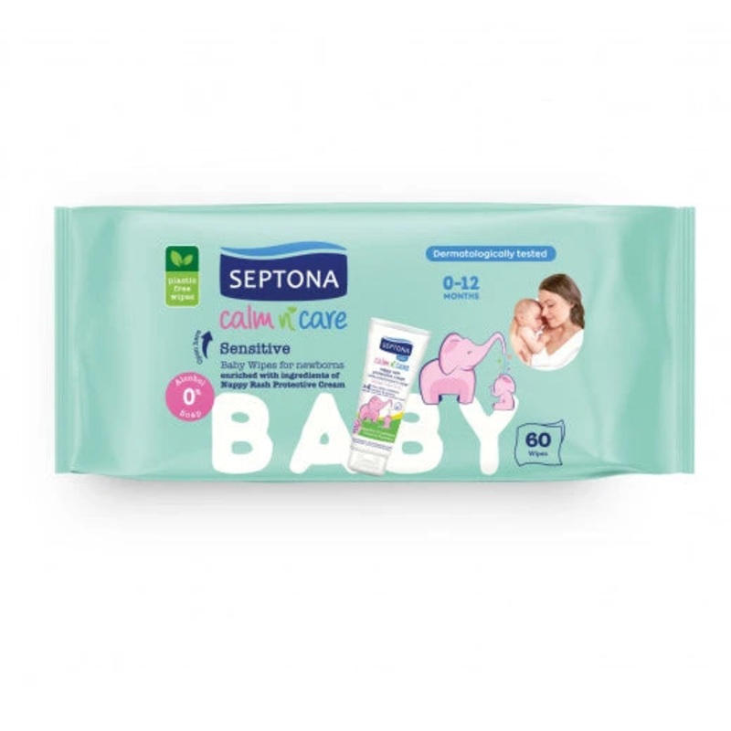 Septona Baby Wipes Sensitive , 60 Wipes