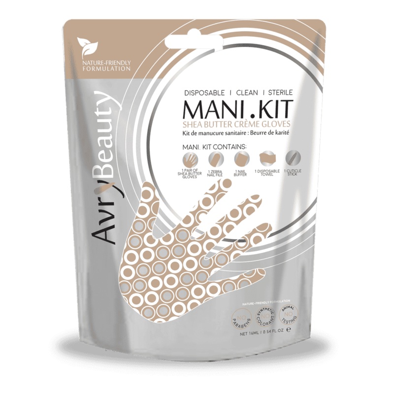 All-In-One Disposable MANI Kit with Shea Butter Gloves
