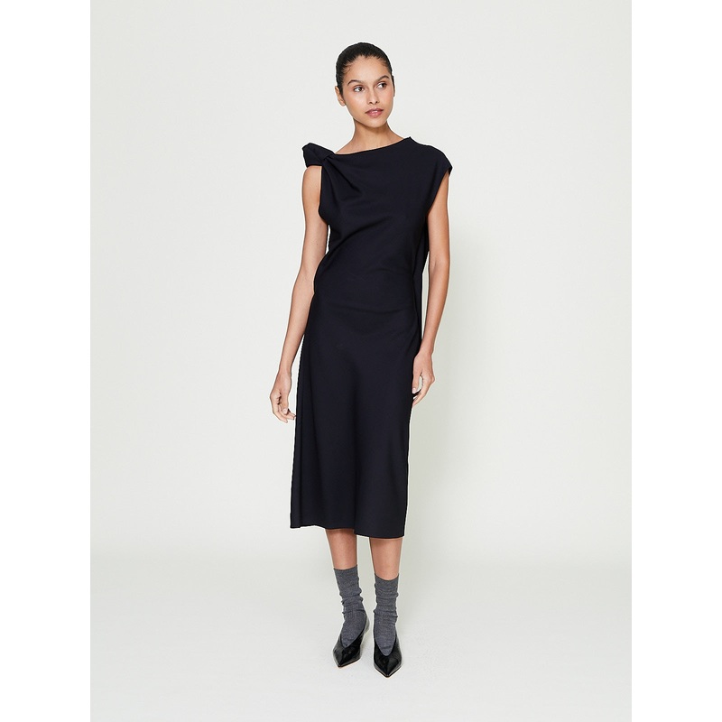 Knot Shift Dress in Midnight