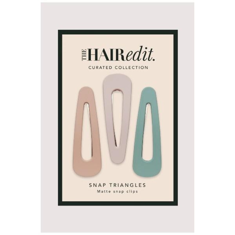 THE HAIR edit — Snap Triangles Sage Nude- 3 Pack