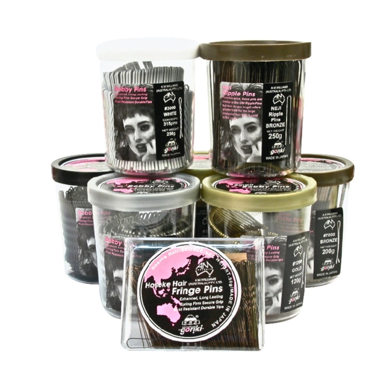 A M WILLIAMS 555 Bobby Pins 2″  –  |  200g, Various Colours