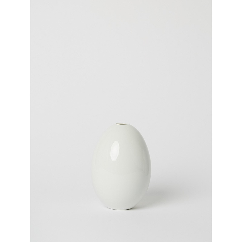 Egg Vase 13cm in White Glazed