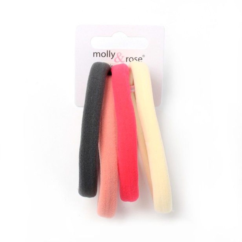 Molly & Rose Item 8100 XL jersey elastics – Assorted – 1cm thick – Card of 4