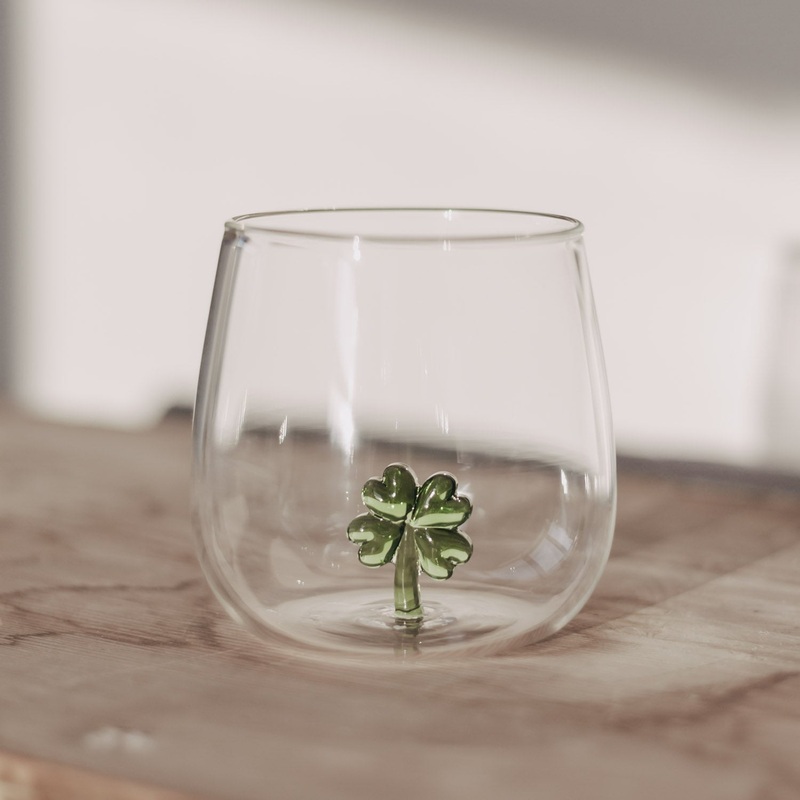 Trinkglas KLEEBLATTFIGUR – Eulenschnitt