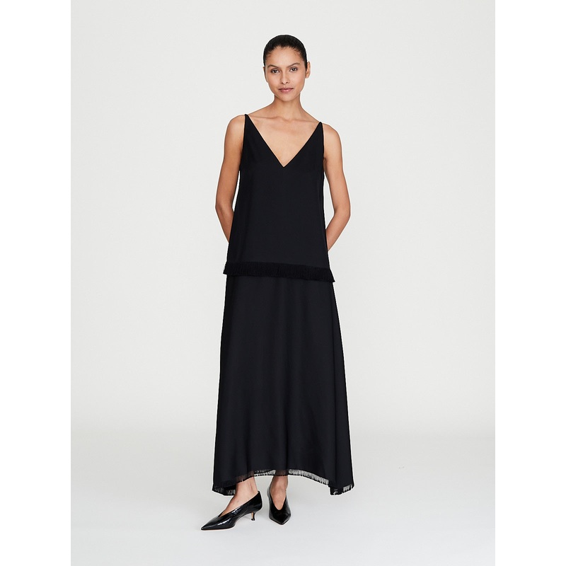 Ash Drape Skirt in Black