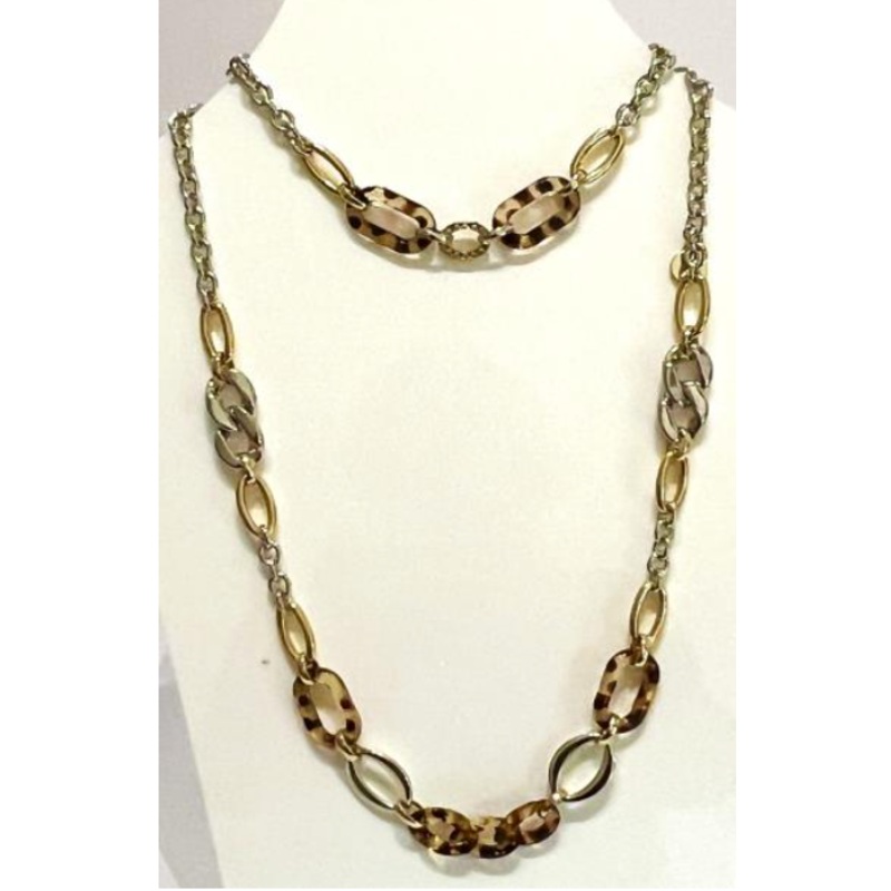 Crystal & Tortoise Shell Long Necklace