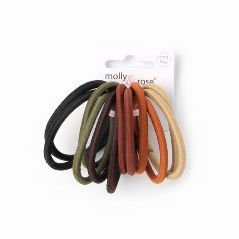 Molly & Rose Item 6025 Elastics – Naturals mix – 4mm thick – Card of 12
