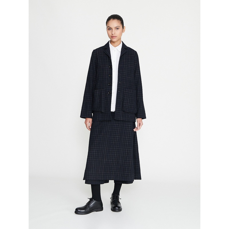 The Printer Culotte in Crumpled Check Ink