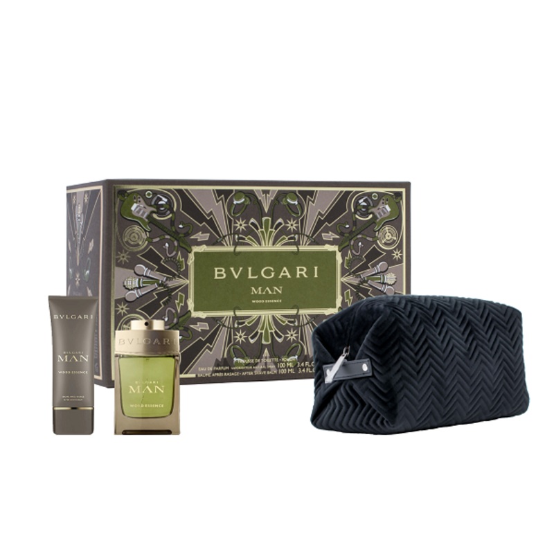 Bvlgari – Man Wood Essence Set ( EDP+AS+Pouch )