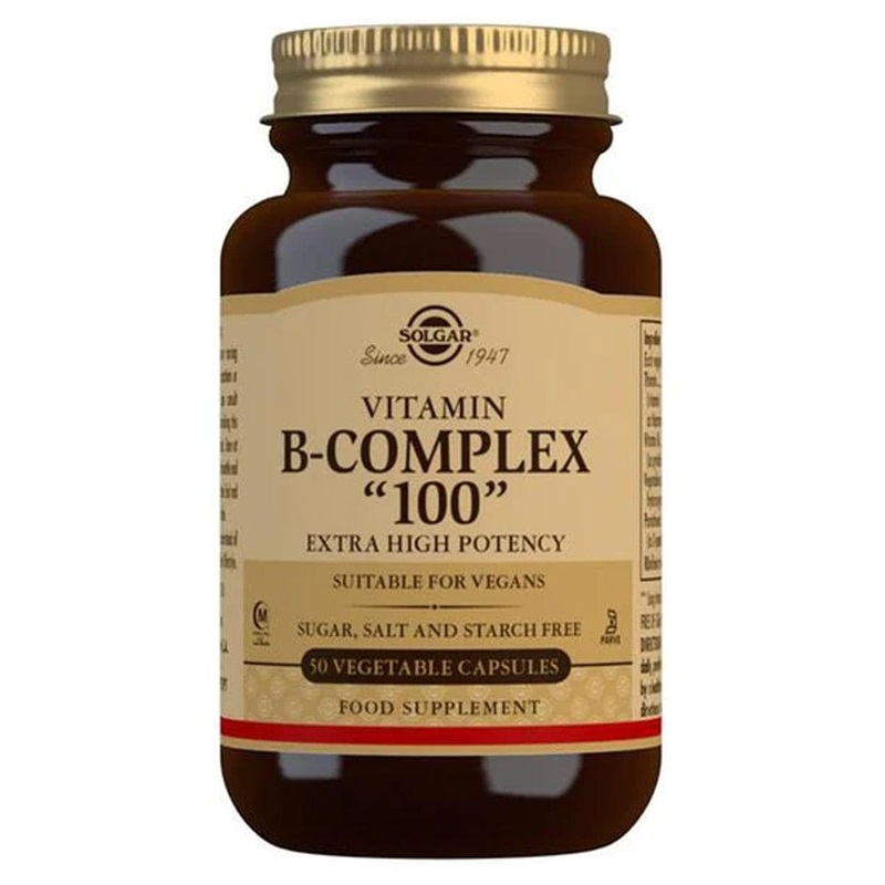 Solgar Vitamin B-Complex “100” Extra High Potency 50 Vegetable Capsules