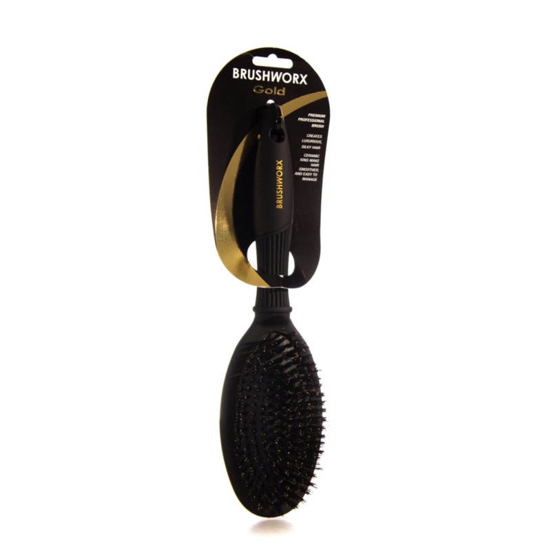 BRUSHWORX GOLD OVAL CUSHION BRUSH