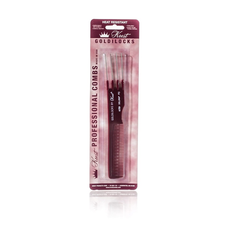 KREST GOLDILOCKS NO. 8 METAL PIN LIFTER COMB – 19.5CM