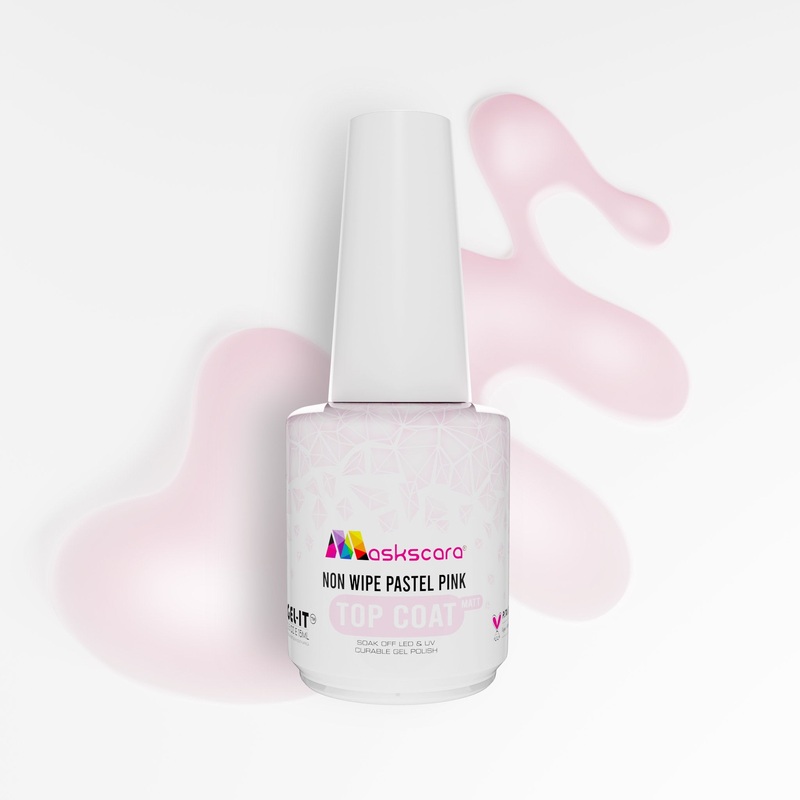 Non-Wipe Pastel Topcoat – Pink – 15ml