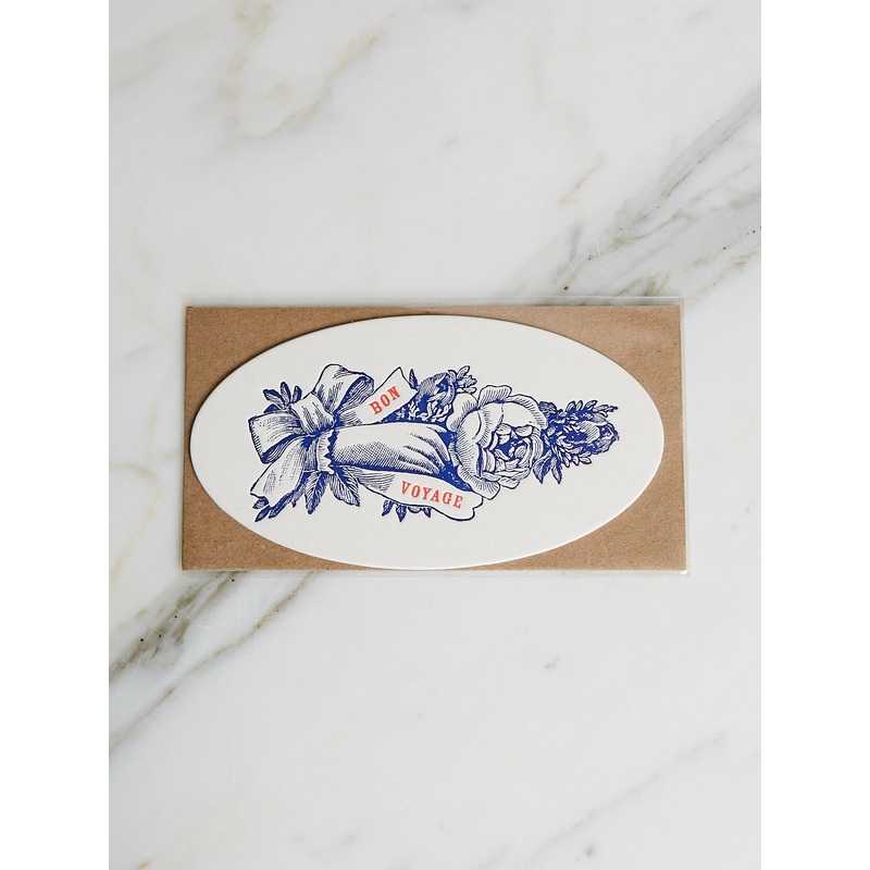 Bon Voyage Oval Card
