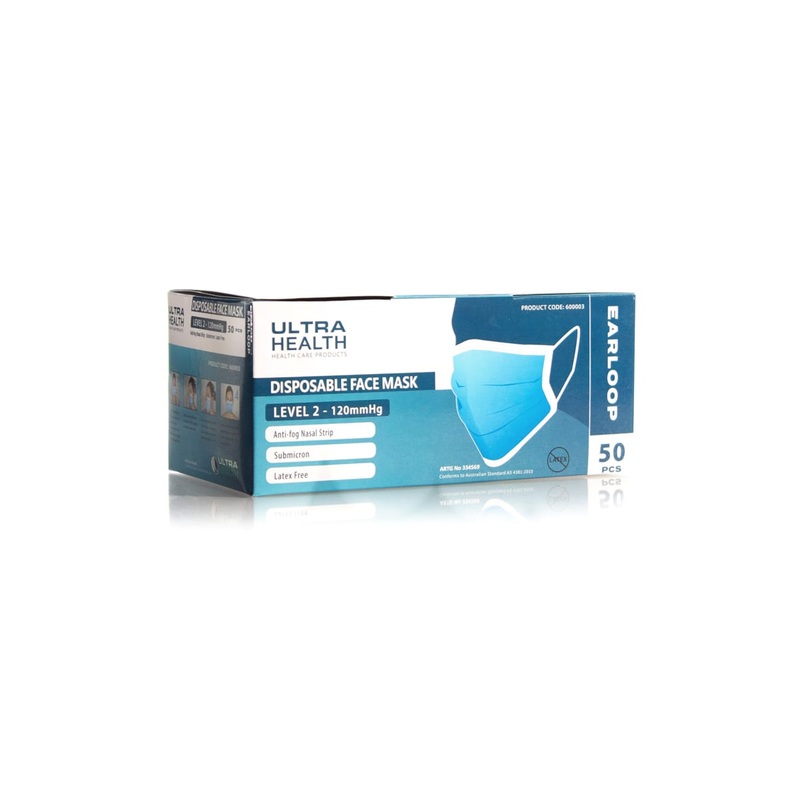 FASK MASK ULTRA HEALTH DISPOSABLE ANTI-FOG 50 PACK