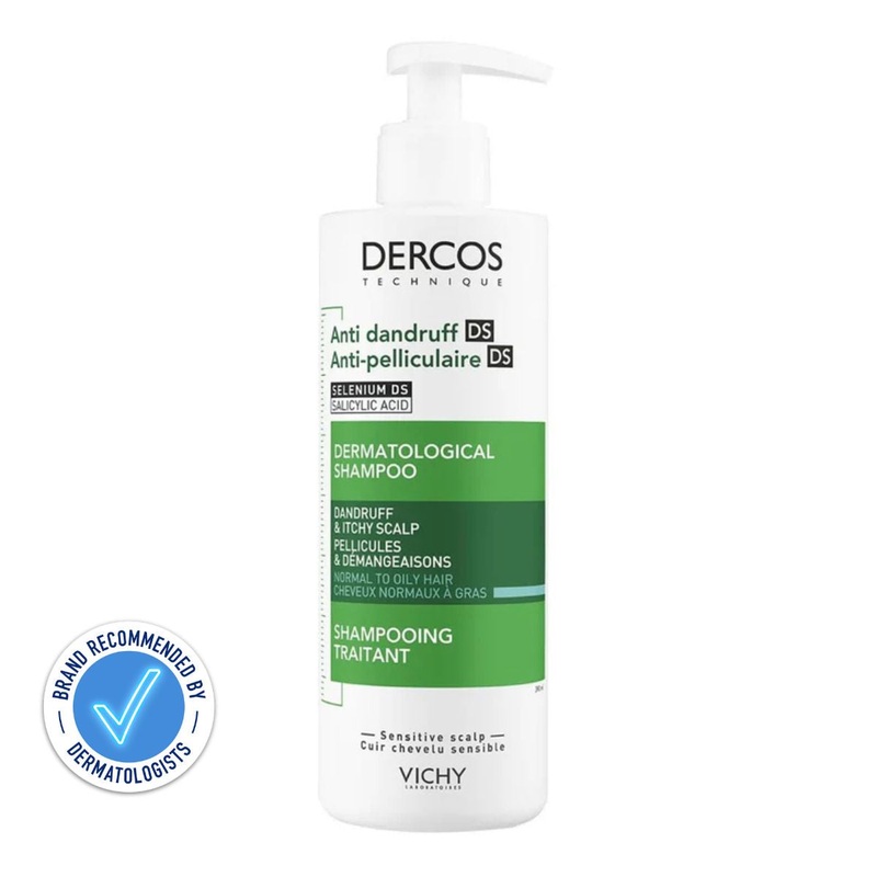 VICHY Dercos Technique Anti-Dandruff Purifying Shampoo for Sensitive Oily Hair and Scalp 390ml