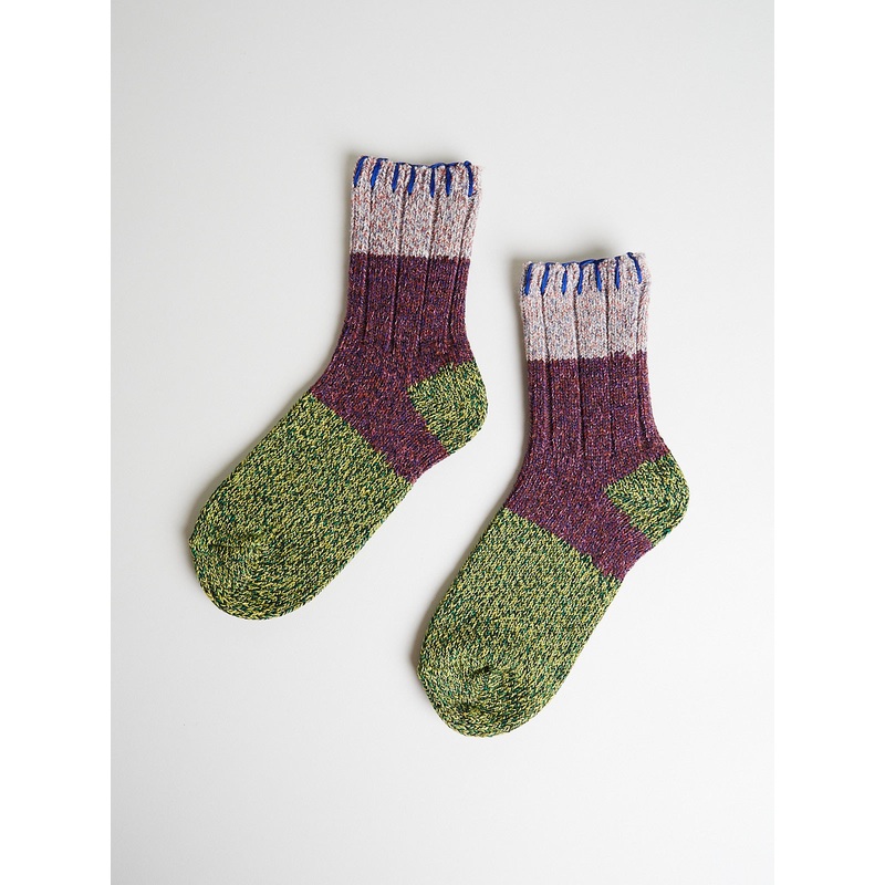 56 Yarns Wool Grandrelle Gogh Hobo Stitch Socks in Green