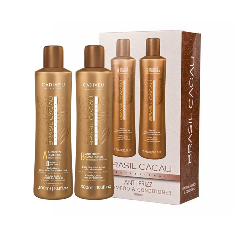 BRASIL CACAU PROFESSIONAL ANTI FRIZZ SHAMPOO & CONDITIONER 300ML DUO