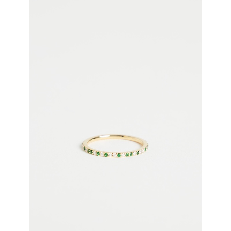 Leopard Ring in 18k Yellow Gold with Tsavorite and White Diamonds