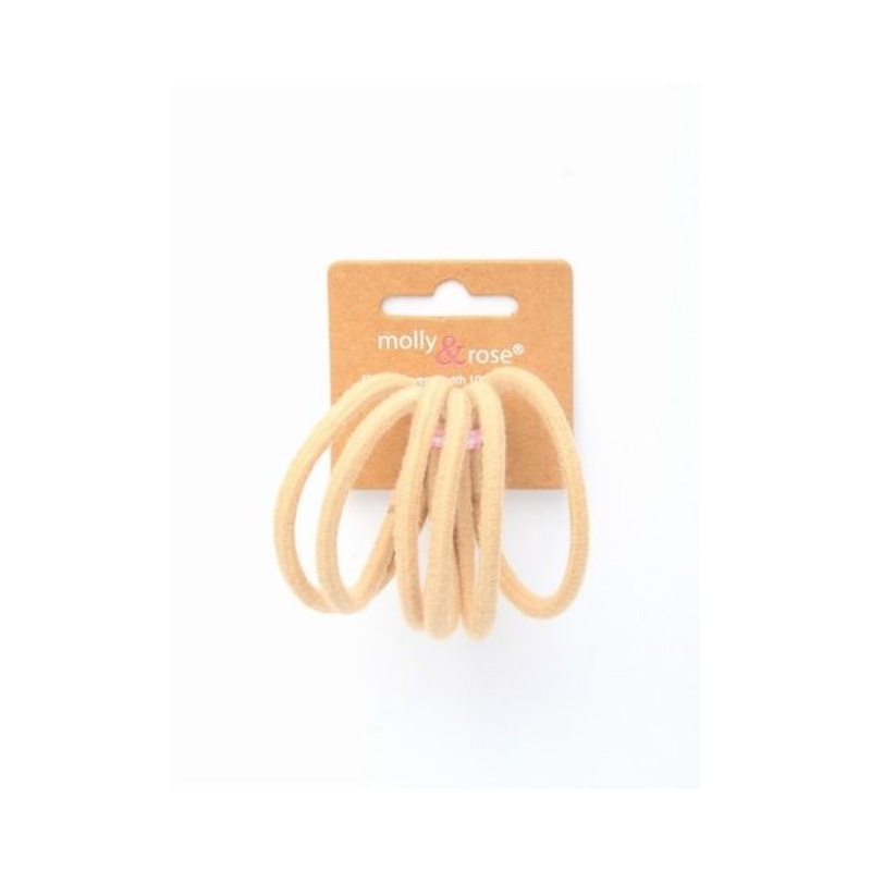 Molly & Rose Item 7964 Cotton elastics – Blonde – 4mm thick – Card of 6