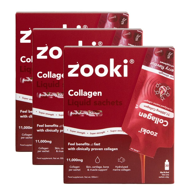 Zooki Collagen Super Strength Sour Cherry Trio Bundle 90 Sachets