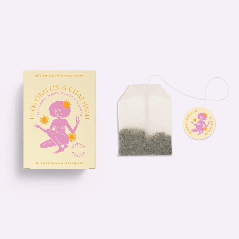 FLOATING ON A CHAI HIGH – weier Tee mit Chai (Teebeutel) – Cosmic Dealer