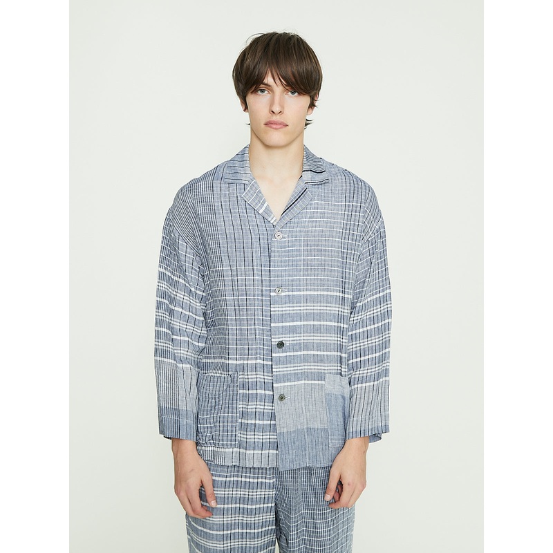 Front Pocket Pyjama Shirt in Navy