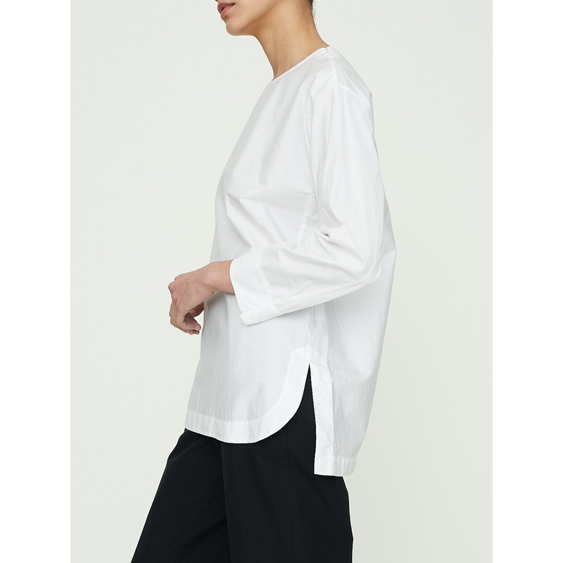 Side Slit Slip On Shirt in Off White