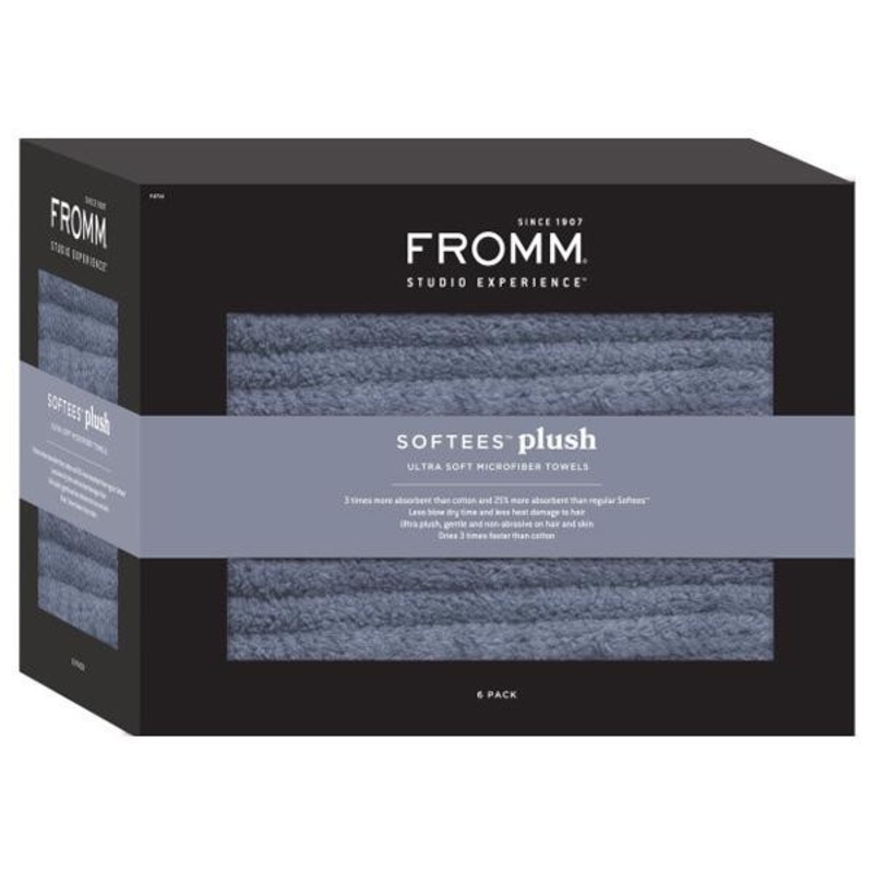 Fromm — Softees Plush Towel  20″ X 34″ – Granite 6 pk