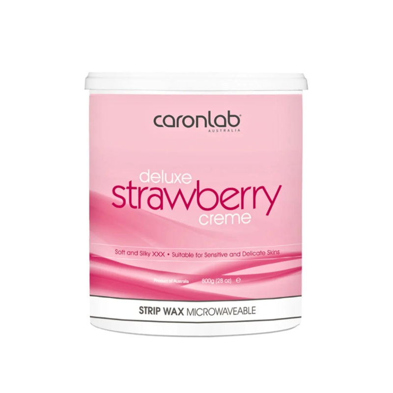 CARONLAB DELUXE STRAWBERRY CREME STRIP WAX MICROWAVEABLE 800G