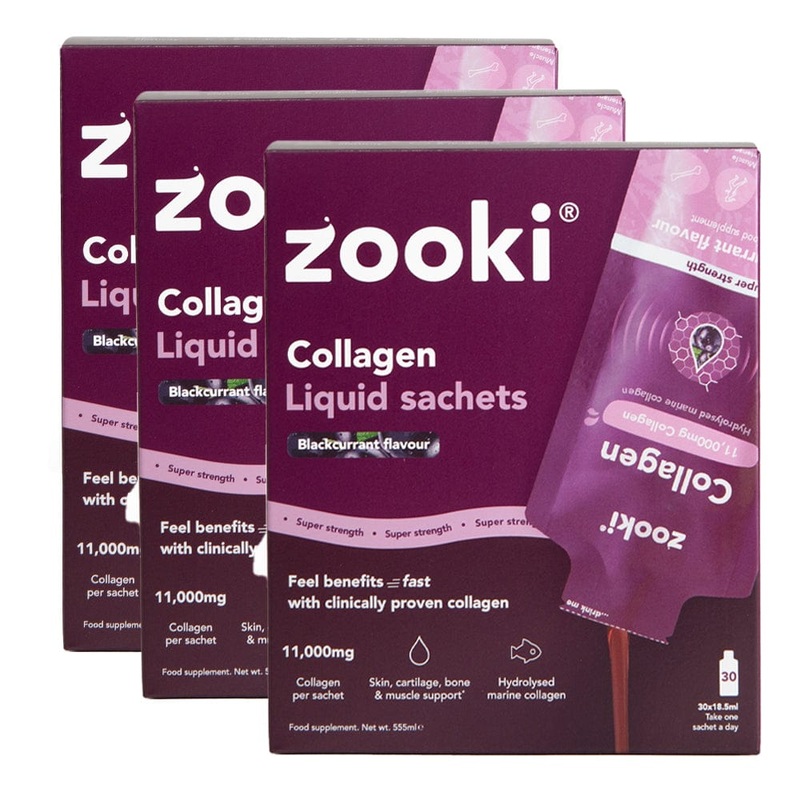 Zooki Collagen Super Strength Blackcurrant Trio Bundle 90 Sachets