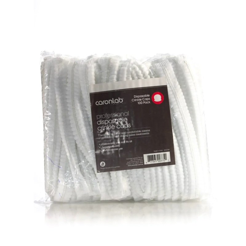 CARONLAB PROFESSIONAL DISPOSABLE CRINKLE CAPS 100 PACK