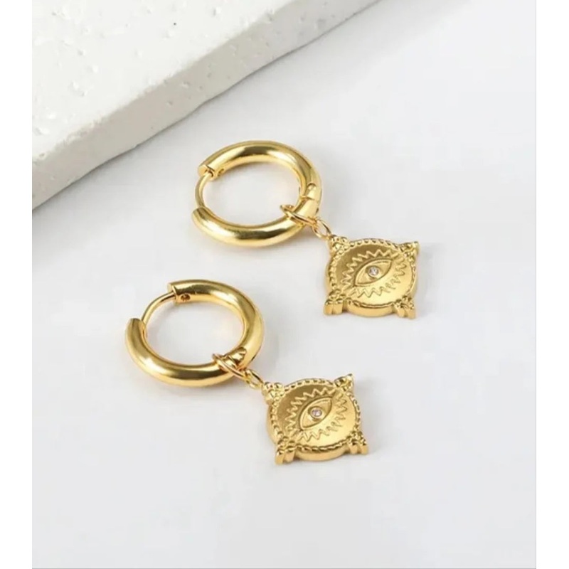 Boho Mini Pendant Huggie Earrings