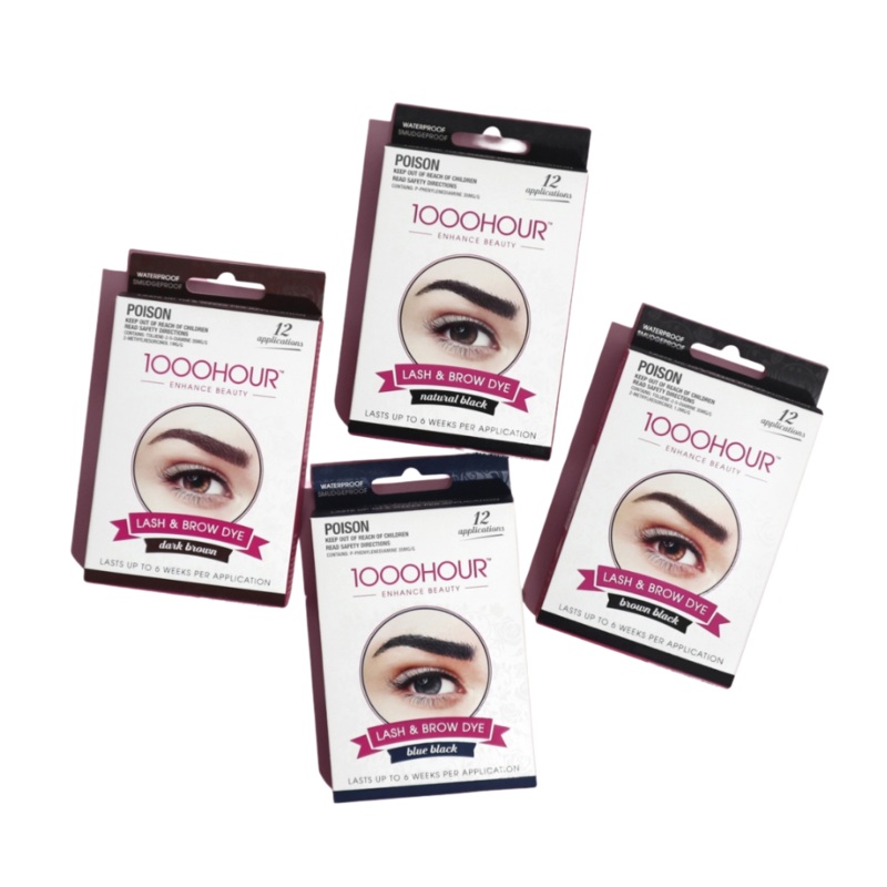 1000 HOUR  Eyelash & Brow Dye Kit 12 Applications  |  Various Colours