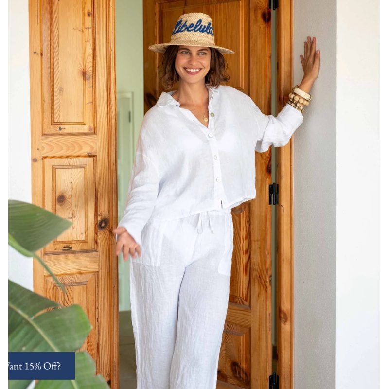 Hermosa Linen Boxy Button Up