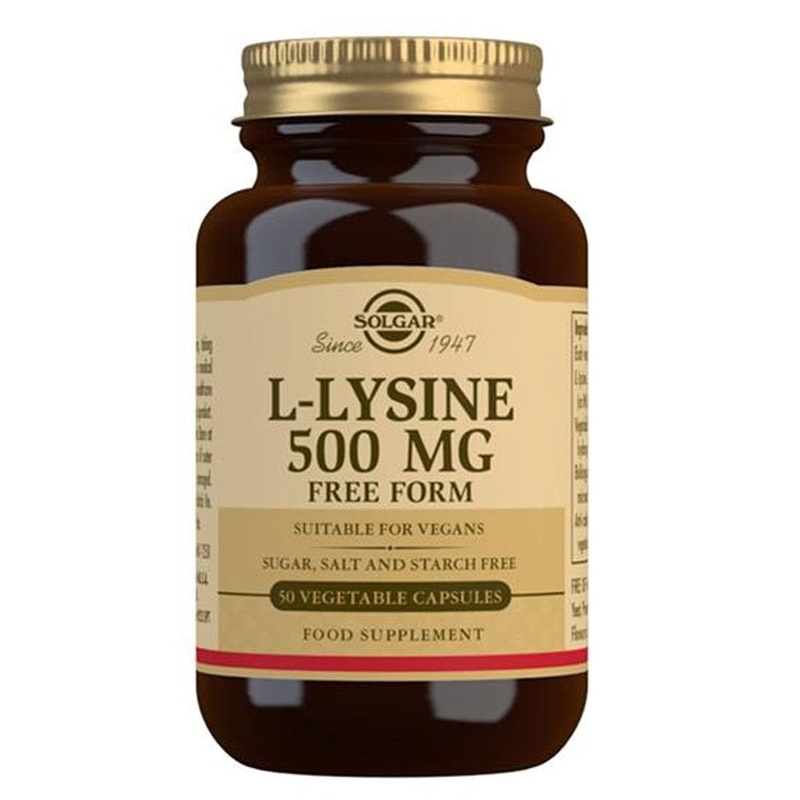 Solgar L-Lysine 500mg 50 Vegetable Capsules