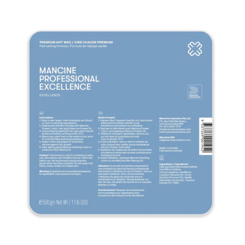 MANCINE PROFESSIONAL PREMIUM HOT XXX WAX 500G EXCELLENCE